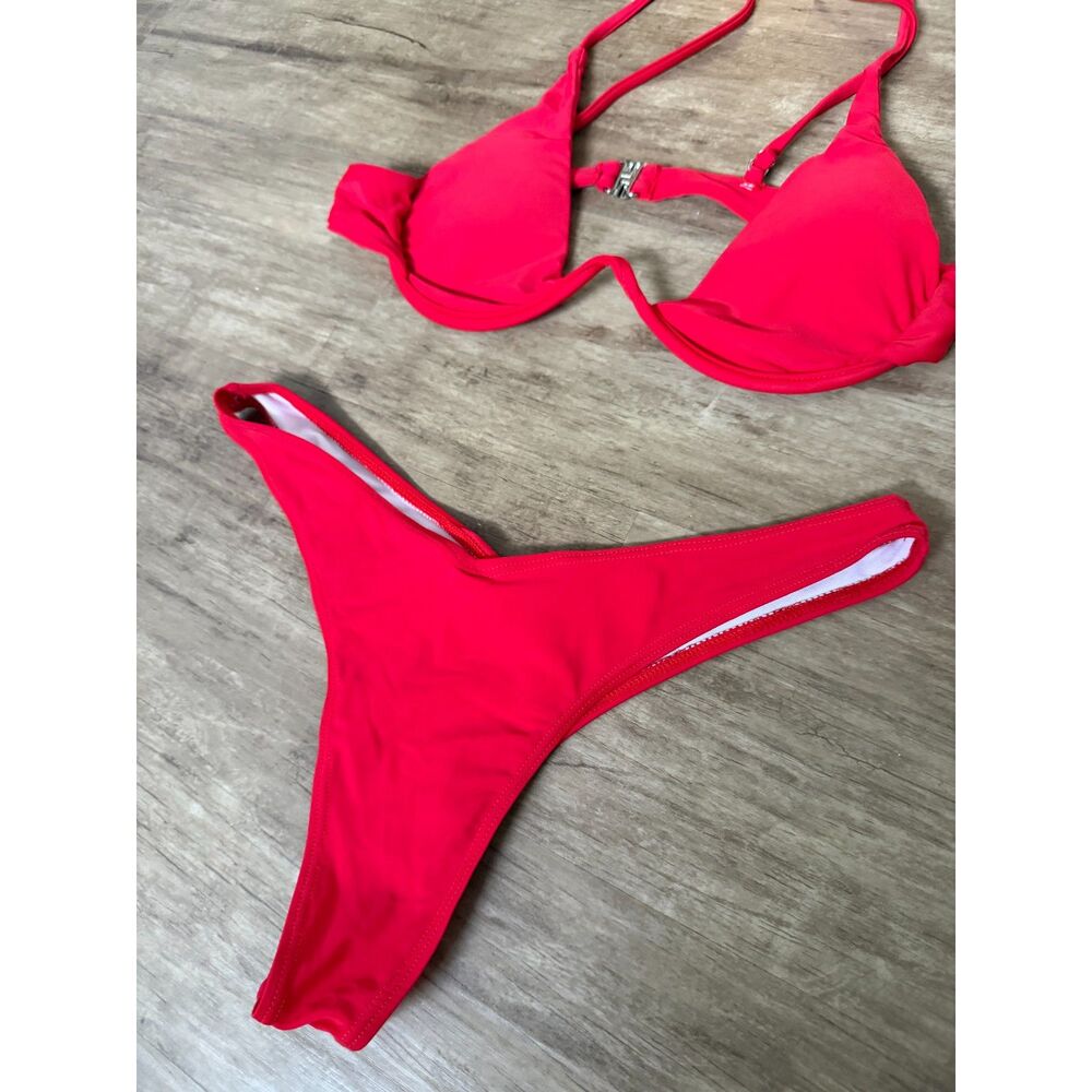 Red Underwire Bikini Set Size Medium